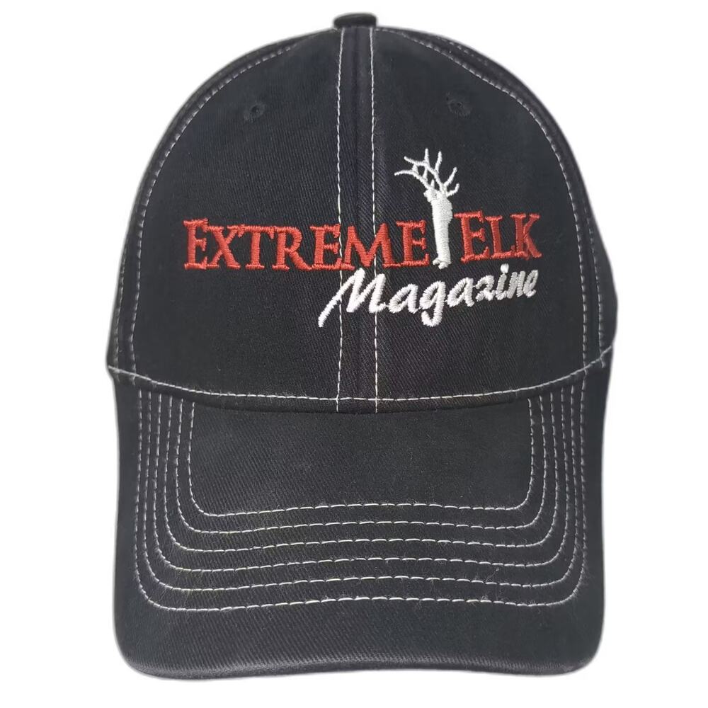 Mountain Lakes Baseball Cap Black Red OS Extreme Elk Magazine Embroidered Hat